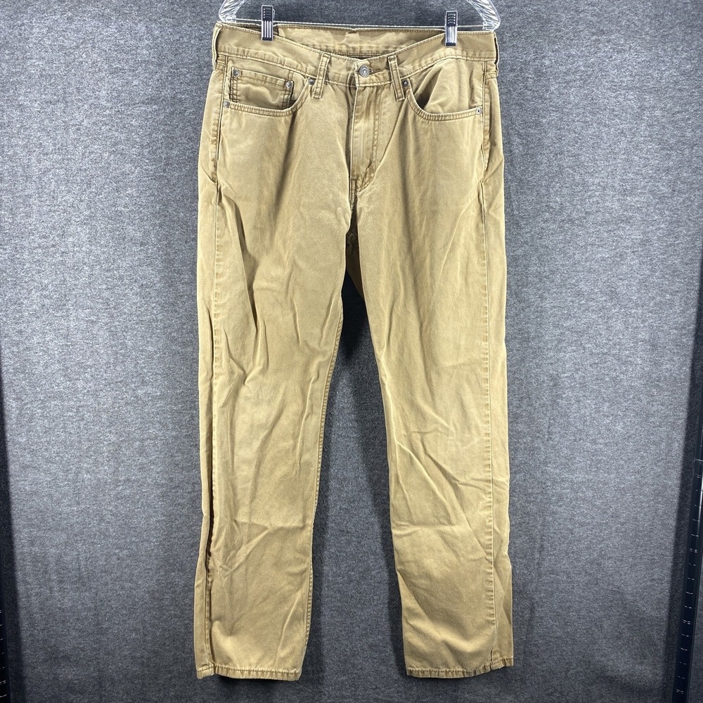 Levis 514 Straight Fit Pants Mens 34x34 Tan Khaki WaterLess 00514-0531
